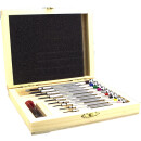 Assortment of flat bladed Screwdrivers  Professional 0,6-3,0 mm in a wooden box