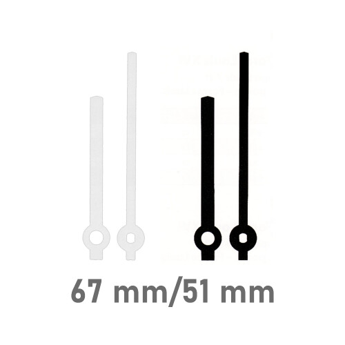Juego de agujas del reloj estilo moderno accesorio Euro para movimiento cuarzo Blanco (Cromado) 67mm