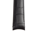 Elite Lederarmband in Alligatorprägung mit geformten Bandanstoß für Luxusuhren schwarz 20 mm/18 mm