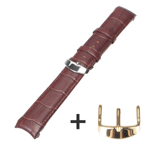 Elite bracelet de montre dans le grain de alligator Lug moulé pour les montres de luxe moka 20 mm/18 mm