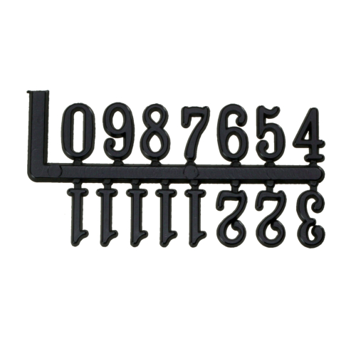 Número árabe de plástico autoadhesivo negro 15 mm