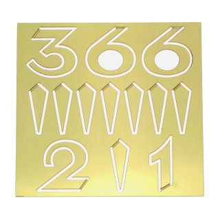 Arabischer Zahlensatz aus Messing gelb 15 mm