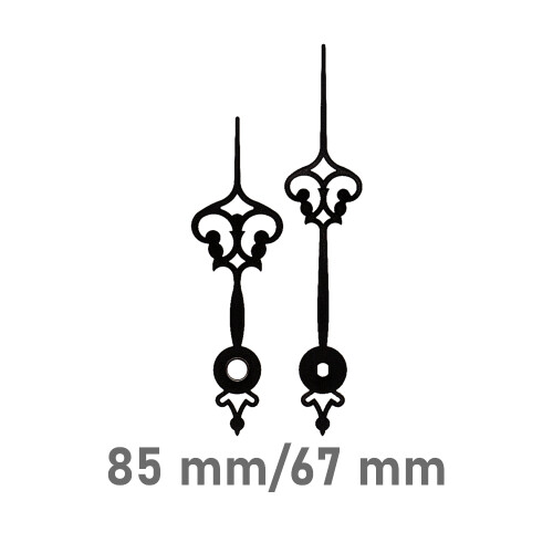 Set di lancette dellorologio Luis XVI con attacco Euro per movimento al quarzo Nero 85mm