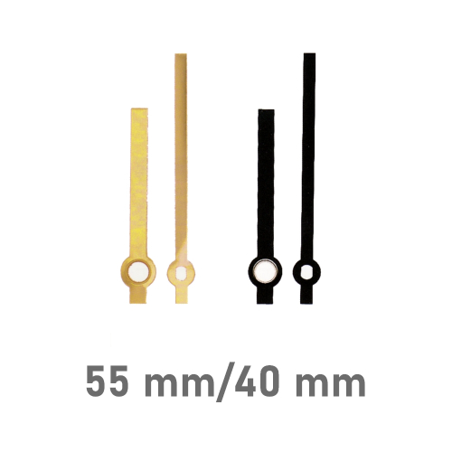 Set of clock hands modern style with Euro fitting for quartz movement  Brass color 55mm