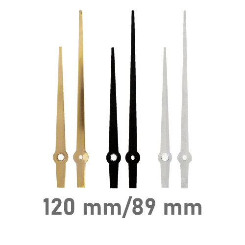 Set of clock hands modern style with Euro fitting for quartz movement  Brass color 120mm