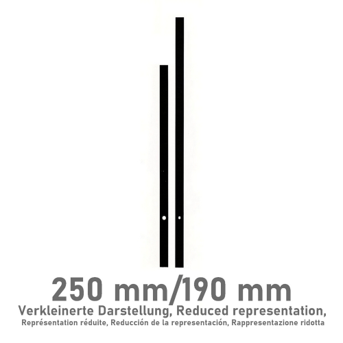 Set di lancette dellorologio stile moderno attacco Euro per movimento al quarzo Nero 250mm