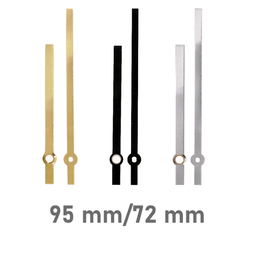 Juego de agujas del reloj estilo moderno accesorio Euro para movimiento cuarzo Blanco (Cromado) 95mm