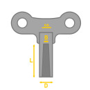 Aufzugschlüssel Aufziehschlüssel Aufzieher Großuhrschlüssel Wanduhrenschlüssel Nr. 1 / 2,50mm