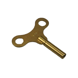 Solid large clock key made of brass Nr. 8 / 4,25mm