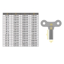Llave de reloj de latón macizo, primera calidad de Alemania Nr. 16 / 6,25mm