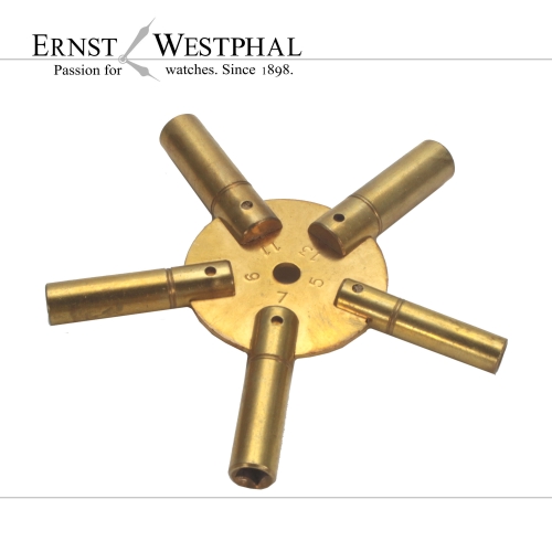 Star-shaped key for grandfather clocks with five pipes 3-11