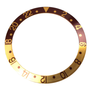 Lünetten-Inlay braun/gold kompatibel zu Rolex GMT-Master II 16713