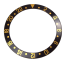 Lünetten-Inlay schwarz/gold kompatibel zu Rolex...