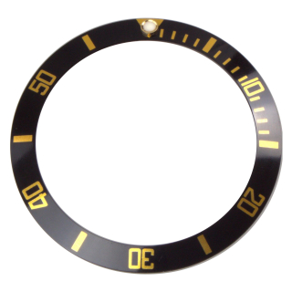 Lünetten-Inlay schwarz/gold kompatibel zu Rolex Sub 16613 16618 16803 16808