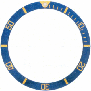 Lünetten-Inlay blau/gold kompatibel zu Rolex Submariner 16613 16618 16803 16808