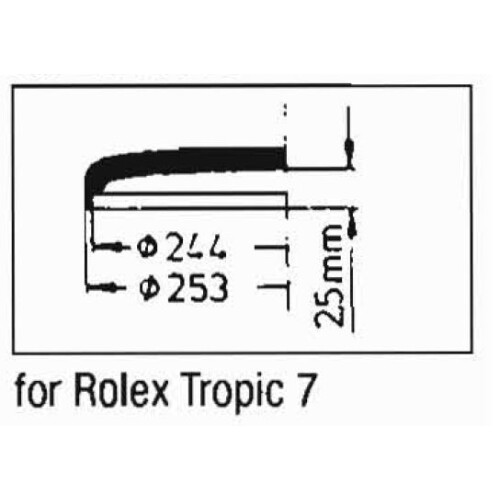 Kunststoff Ersatzglas kompatibel mit Rolex Tropic 7 (ohne Lupe)