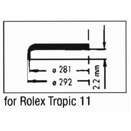 Reemplazo de cristal acrílico compatible con Rolex Tropic 11 (sin lupa)