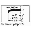 Reemplazo de cristal acrílico compatible con Rolex Cíclope 103 (con lupa)