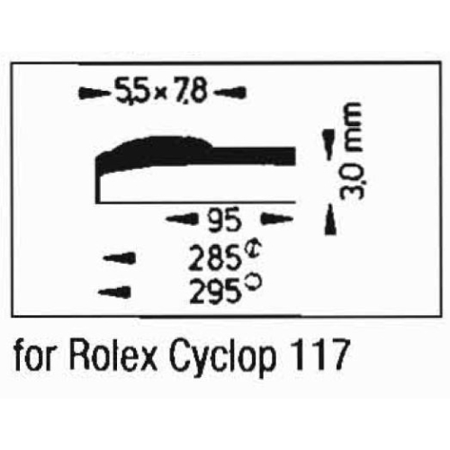 Verre remplacement acrylique compatible Rolex Airking, Datejust, Turnograph 5700