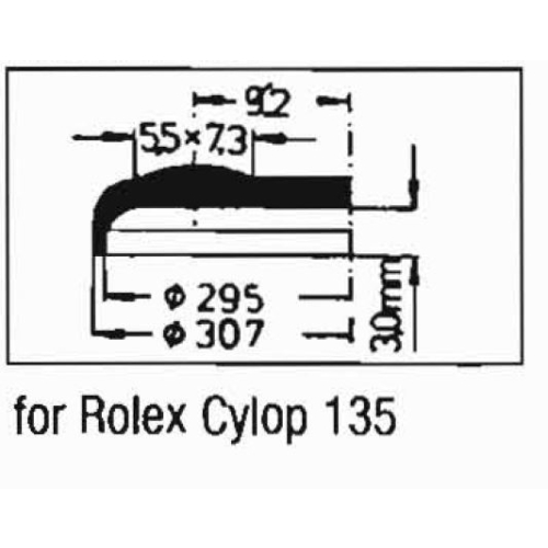 Acryl Ersatzglas kompatibel zu Rolex für Datejust Turnograph 16000, 16030, 16250