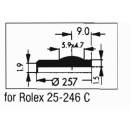 Saphir Ersatzglas kompatibel zu ROLEX Yachtmaster 168622, Datejust 68240
