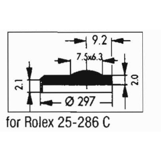 Saphir Ersatzglas kompatibel zu ROLEX Oyster Perp. 15200, 15210, 15238