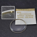 Acryl-Uhrenglas gewölbt & armiert mit vergoldetem Ring für Armbanduhren 225-373 330