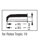 Kunststoff Ersatzglas kompatibel mit Rolex Tropic 19 (ohne Lupe) "Superdomed"