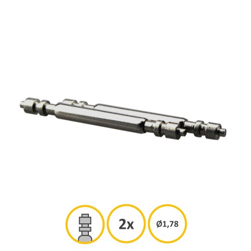 Spezial Edelstahl  Federsteg mit Schulter kompatibel zu Rolex - 2 Stück 17 mm