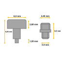 Corona a rosca compatible con corona Rolex 24-600-8 (Chapado en oro/6 mm)