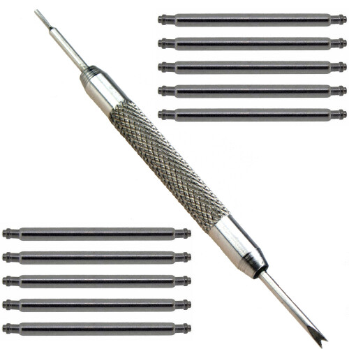 Spring bars Inox - diameter 1.3 mm / 12 mm 10 pcs + Spring Bar Tool