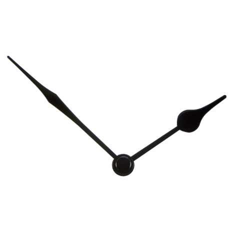 Clock hand set for quartz and radio controlled movements classic style black 72/56 mm