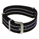 TAG Heuer textile strap black/blue/grey for New F1 Quartz Chronograph CAZ10xx, CAZ20xx, WAZ10xx