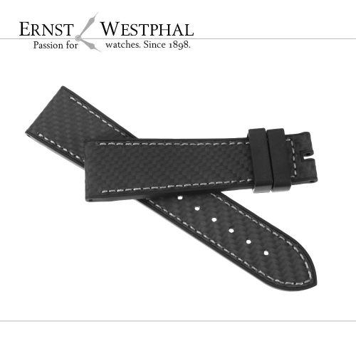 Zenith Rubber/Carbon Bracelet 22/18 mm black for different Zenith models