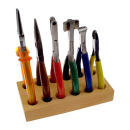 Flat wooden stand for six pliers