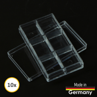Sortierdose zur Aufbewahrung Acryldose 6 Fächer Made in Germany 10 Stück