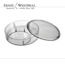 6 transparent repair containers with 5 compartments and lid, stackable