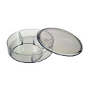 Transparent repair container with 5 compartments and lid, stackable