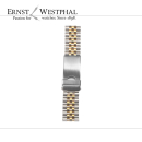 Stahlarmband mit Faltschließe Jubile Style kompatibel mit Rolex Uhren, bicolor