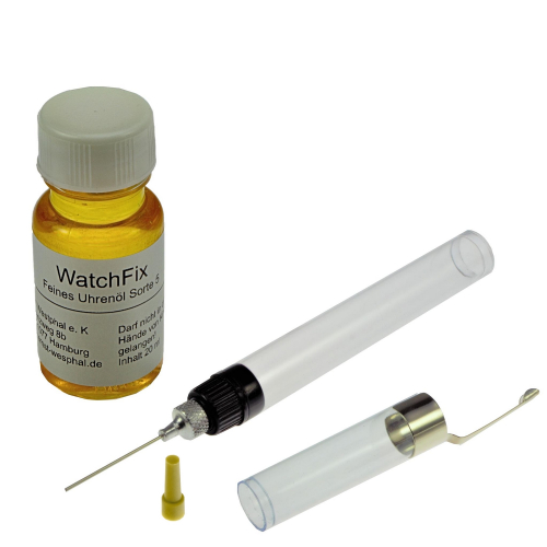 Aceite para relojes grandes Watchfix grado 5/20 ml con lubricador recargable