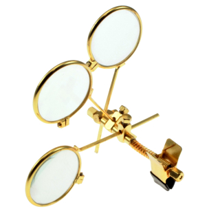 Goldgelbe Uhrmacher Brillenlupe Glaslinsen Vergrößerung 3.3/5/7.5 kombinierbar