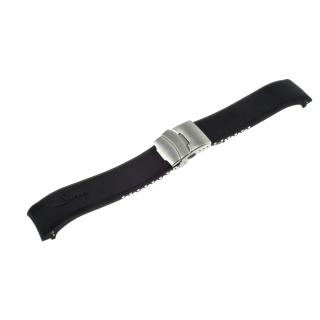 Original SINN Silikon Armband schwarz mit gebürsteter Faltschließe für SINN U212