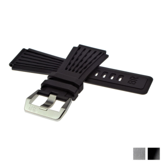 Bracelet caoutchouc véritable BELL & ROSS noir avec fermoir pour BR-X1, 02, 03
