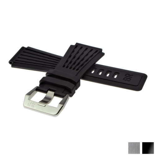 Pulsera de goma genuina BELL & ROSS negra con cierre para BR-X1, 02, 03