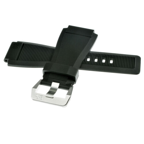 Genuine BELL & ROSS Bracciale in gomma nera scanalato per BR-X1, BR01 e BR03 acciaio spazzolato