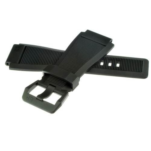 Bracelet caoutchouc BELL & ROSS dorigine noir rainuré pour BR-X1, BR01 et BR03 acier, PVD noir