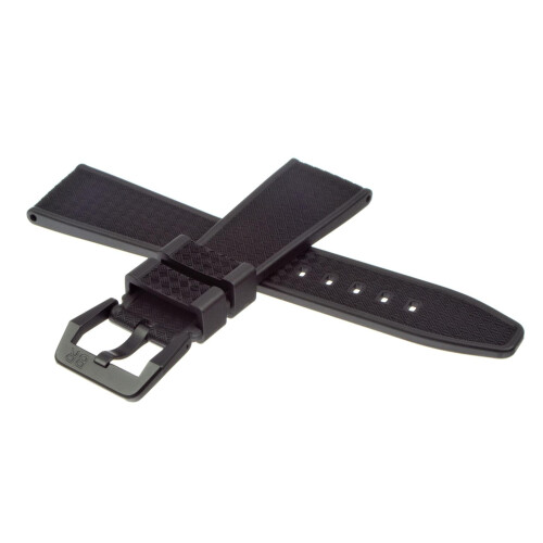 Originale BELL & ROSS cinturino gomma motivo a treccia nero per BR123 BR126 BRV2 acciaio, PVD nero