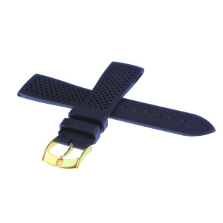 ZENITH caoutchouc strap 21mm black for various ZENITH watches steel, gold plated