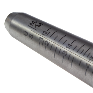 AURIFEX Ringriegel rund Stahl mit metrischer Skala für Ringgrößen 41-72