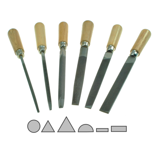AURIFEX Set of 6 hand files/ all-purpose files with handle